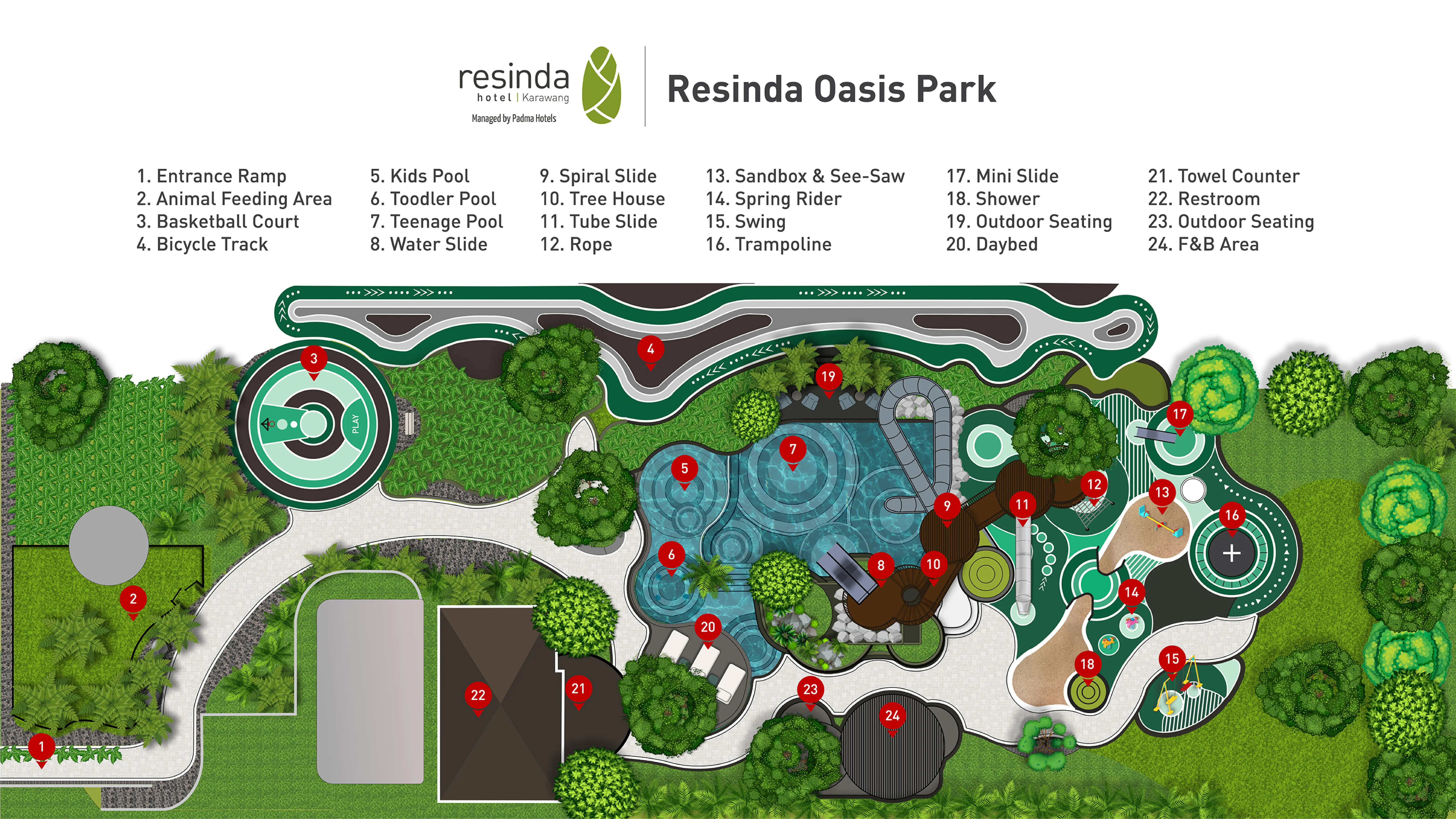 Resinda Oasis Park Map Resinda Hotel